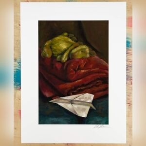 artist Signed Art Print, "Leaving on a Jet Plane" - 12x16 (8x11.75 imag